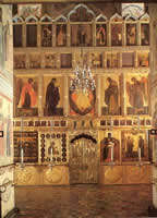 УВЕЛИЧИТЬ - Изображение современного вида иконостаса Благовещенского храма Московского Кремля