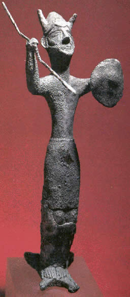 Статуя "Бог металла". Бронза. XII век до н.э. Высота 35 см. Раскопки 1963 года. Кипрский музей. 