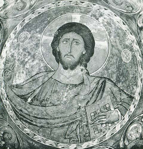 Христос Пантократор. Фреска в куполе церкви Богоматери в Араку
