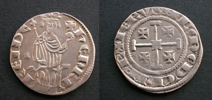 Монета времени правления Генриха II де Лузиньяна