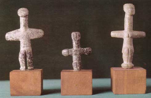 Крестообразные статуэтки - идолы. Халколитический период.