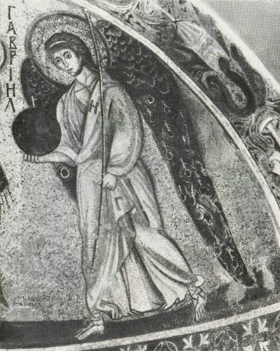 Архангел Гавриил. Деталь мозаики из церкви Панагии Ангелоктистос в Кити. VII в.