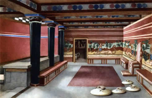 Реконструкция тронного зала Кносского дворца