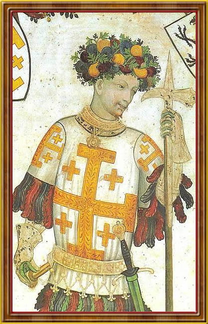 Godfrey of Bouillon, from a fresco depicting the Nine Worthies, painted by Giacomo Jaquerio c. 1420