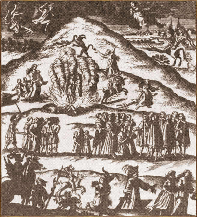 Изображение шабаша в XVII веке. Гравюра XVIII в.