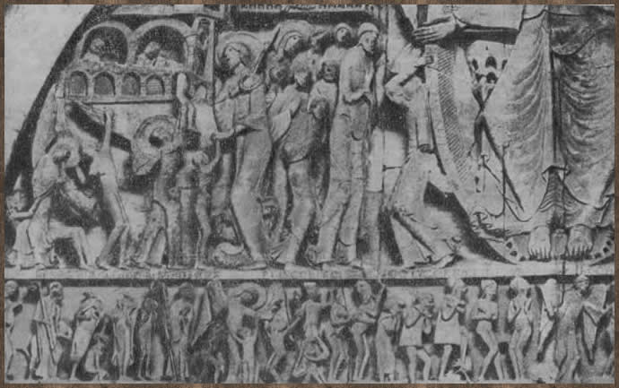 Страшный Суд. Тимпан западного портала собора Сен-Лазар в Отене работы мастера Гислебертуса. 1130-1140 гг.