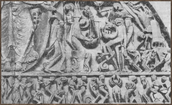Страшный Суд. Тимпан западного портала собора Сен-Лазар в Отене работы мастера Гислебертуса. 1130-1140 гг.