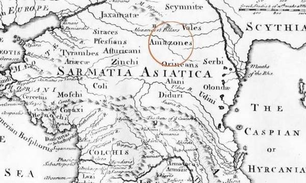 На карте 1770 года Амазония помещена севернее земель сарматов