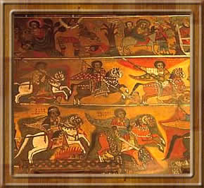 Фреска, с изображением крестового похода